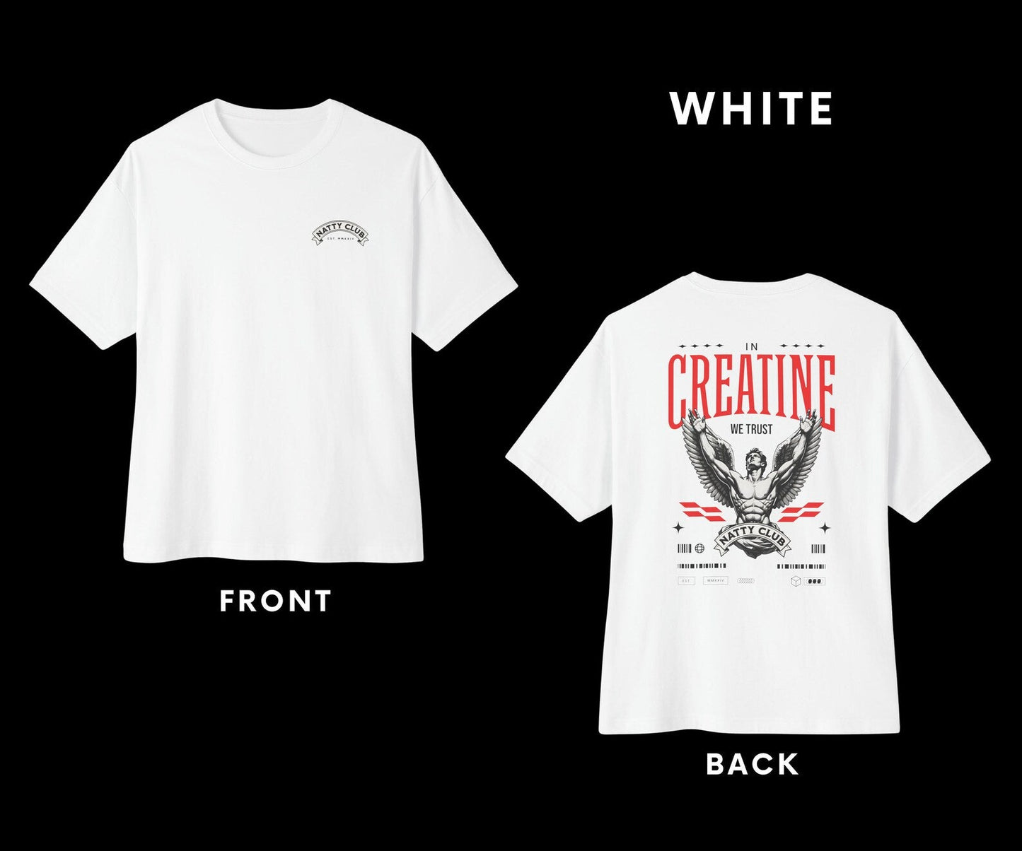 "In Creatine We Trust" Oversized Dark Grey T-Shirt – 180 GSM Gym & Fitness Streetwear