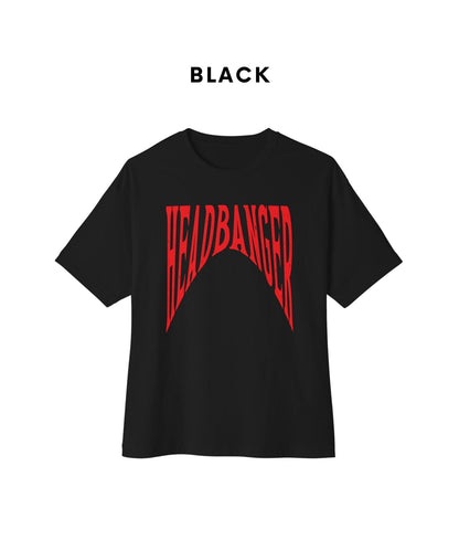 "HEADBANGER" Oversized T-Shirt – White & Black | 180 GSM Heavyweight Music-Inspired Streetwear