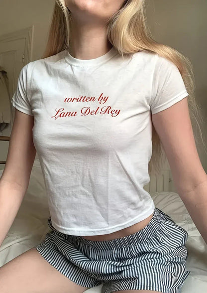 Lana Del Rey Baby Tee | Crop Top White