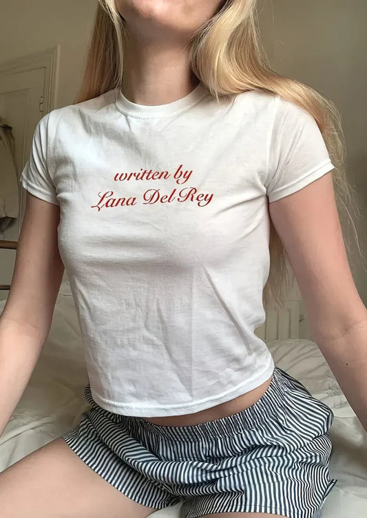Lana Del Rey Baby Tee | Crop Top White