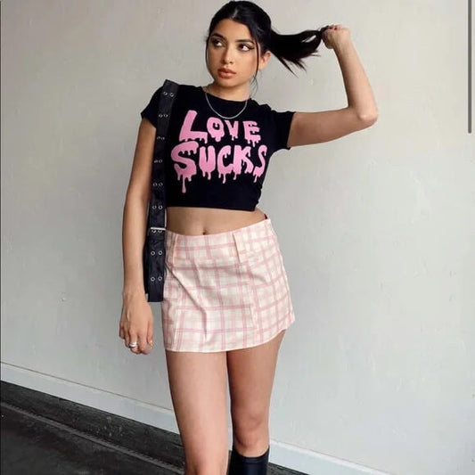 Love Sucks Black Baby Tee | Crop Top