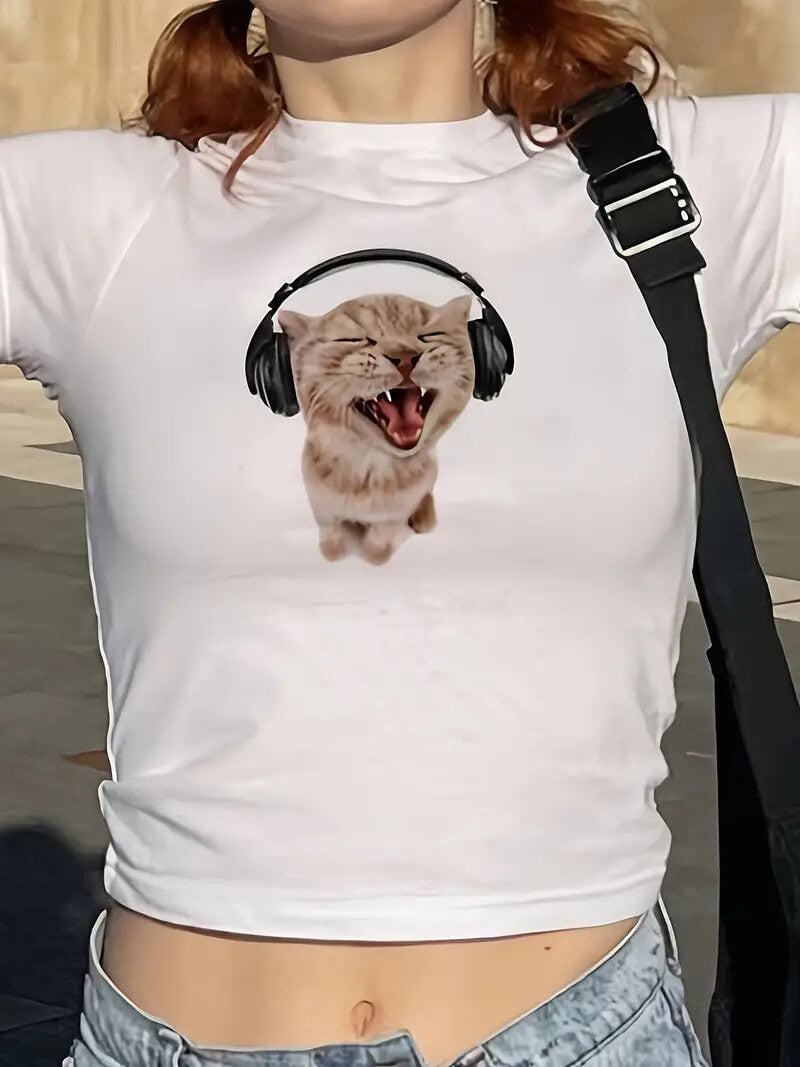 Cat International Baby Tee | Crop Top