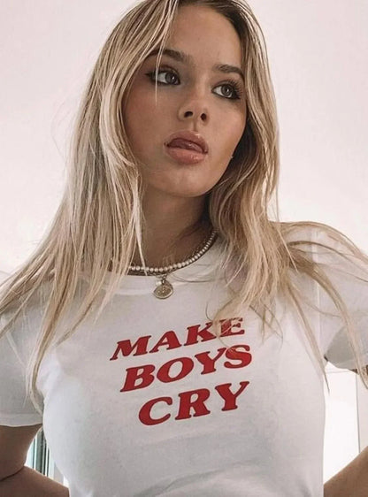 Make Boys Cry Baby Tee | Crop Top