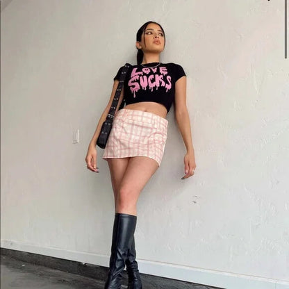 Love Sucks Black Baby Tee | Crop Top