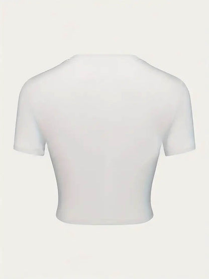 Cherry White Baby Tee | Crop Top