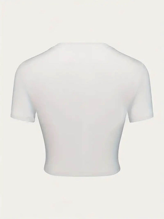 Cherry White Baby Tee | Crop Top