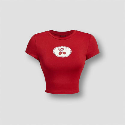 Belta 02 Red Crop Top | Baby Tee